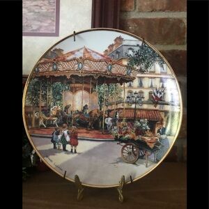 Rare Carousel Franklin Mint Heirloom Fine Porcelain Gold Limited Edition Plate